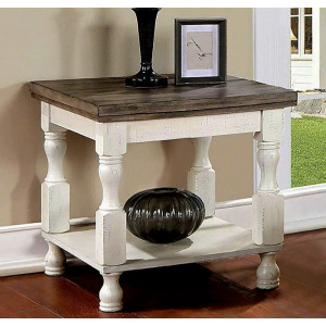 Calandra : Bàn End , Đôn Trang Trí ( Trắng + Xám Khói )